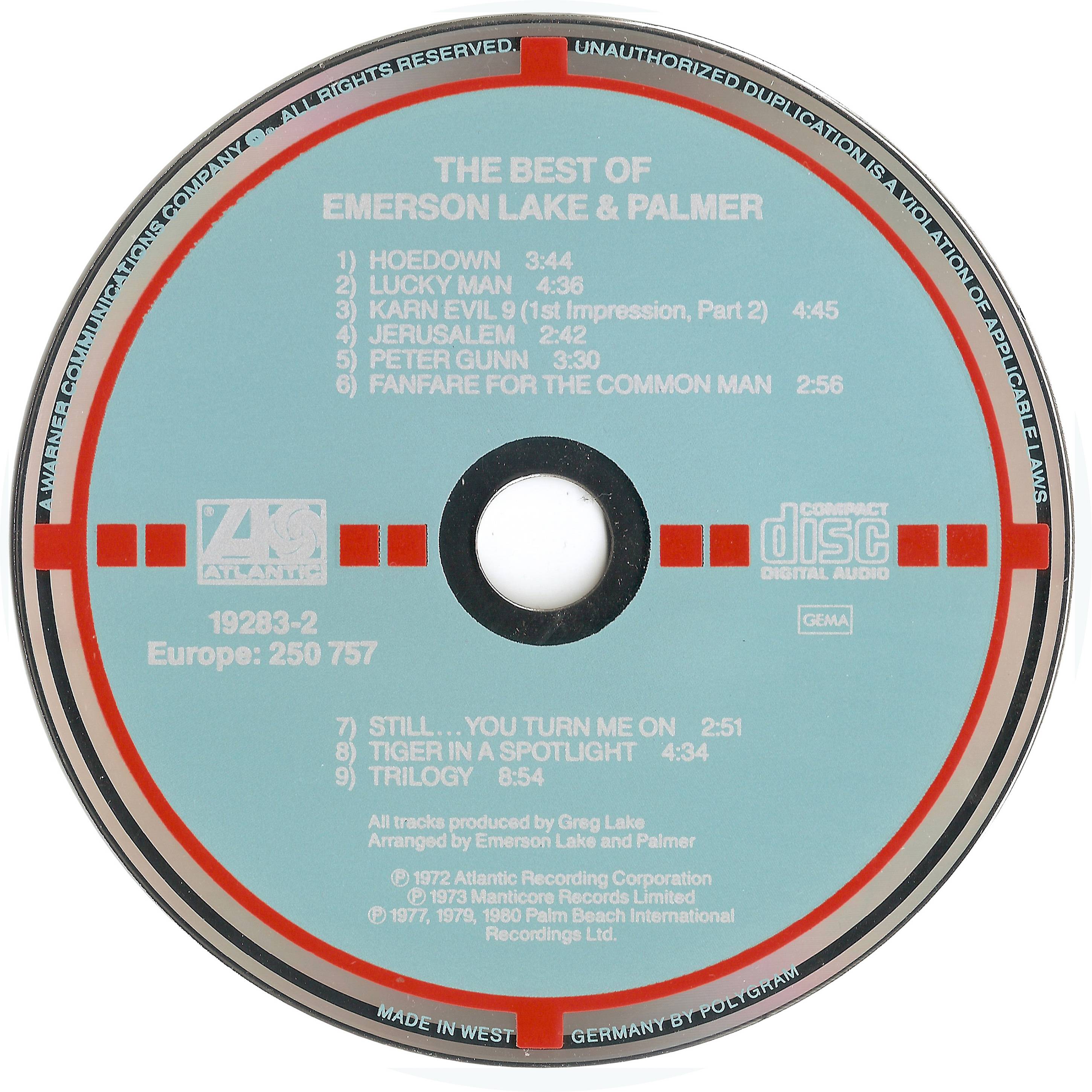 Emerson, Lake and Palmer The Best of ELP : CD DE